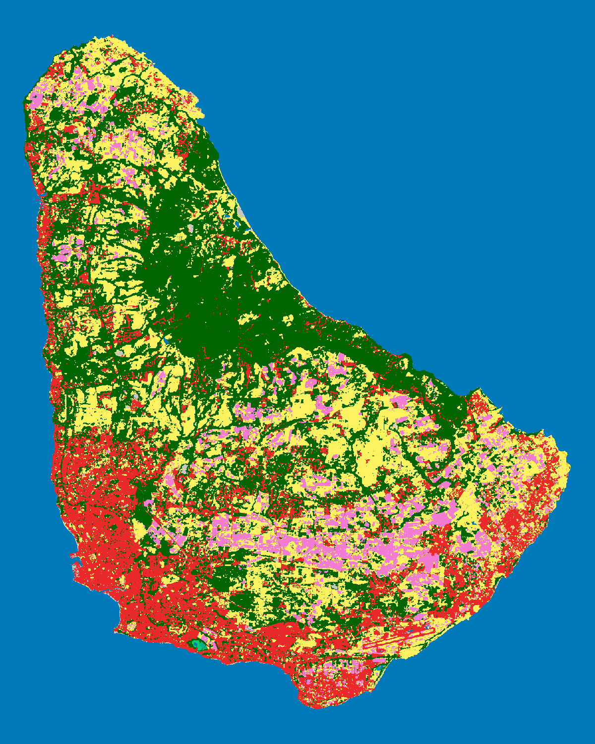 Barbados WorldCover satellite classification